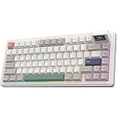 EPOMAKER RT82 Wireless Mechanical Keyboard with Screen, VIA Custom, 2.4GHz/USB-C/BT5.0, RGB Backlit, Gasket, 5-Paddings, PBT Keycaps, Hot-Swap Retro Gaming Keyboard (Creamy Jade)