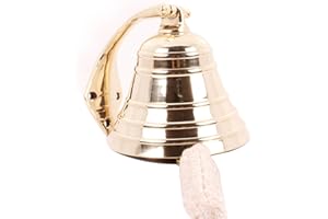 HANDCRAFTED TRADING CO. Nautical Hanging Wall Mountable Bell 5" Solid Brass Ship Bells for Outdoor