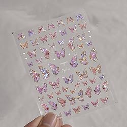 Butterfly Nail Art Stickers Decals Pink Butterfly