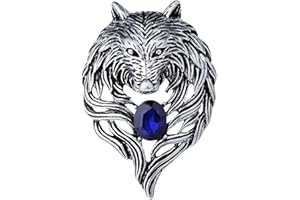 YOOESTORES82 Retro Lapel Pin Brooch for Men,Rhinestone Tiger Head Brooch Pins. Animal Lapel Pins Lion Wolf Head Collar Brooch Safety Pin Men Suit Accessory