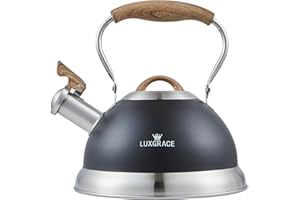 Whistling Tea Kettle Stainless Steel Teapot, Teapot for Stovetop Induction Stove Top, Fast Boiling Heat Water Tea Pot 2.85 Qu