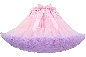 Honeystore Women's 3-Layered Tutu Dance Petticoat Pleated Mini Skirt, 16" Length