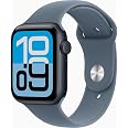 Apple Watch SE 3 [GPS + Cellular, 44mm] Midnight Aluminum Case with Anchor Blue Sport Band, M/L (Renewed) - View 8