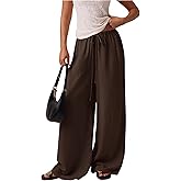 SHENHE Women's Wide Leg Long Palazzo Pants Casual Drawstring Elastic Waist Loose Trousers