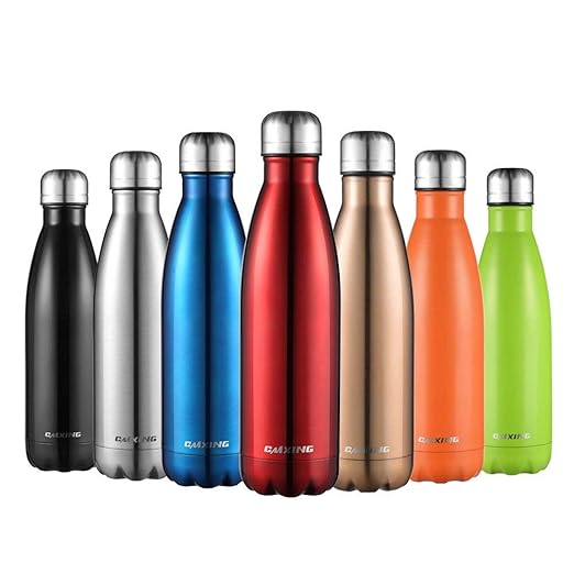 Cmxing Doppelwandige Thermosflasche 500 mL / 750 mL mit Tasche BPA-Frei Edelstahl Trinkflasche Vakuum Isolierflasche