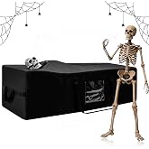 Large Halloween Storage Bag, Fits Up 12Ft Skeleton Christmas Tree, Black | 600D Oxford Fabric, 68 x 30 x 20 in Waterproof Storage Container with Reinforced Handles, Dual Zippers, Big Label Pocket