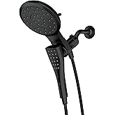 Moen Verso Matte Black Eight-Function 7" Diameter Spray Head Standard with Handshower and 72-inch Hose with Eco Performance, 220C3EPBL