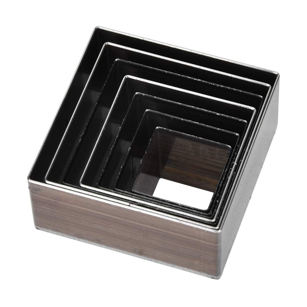 Leather Craft Punch Tool Set, 7 Pcs 20mm-50mm Square Hole Hollow Punch Professional Leather Cutting Tools for DIY Crafts, Belts, Wallets, Leatherworkers