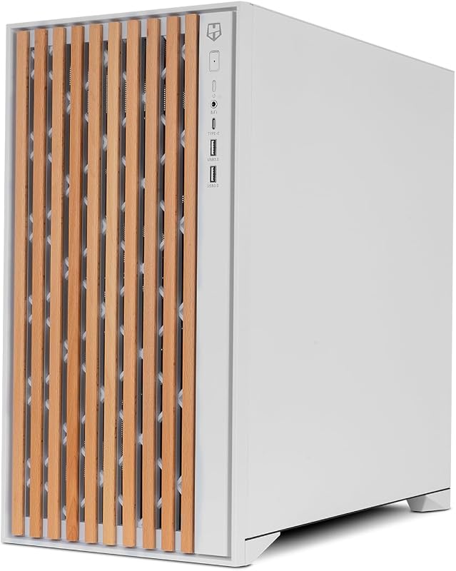 Hummer Element - ATX Torre Média | M-ATX | ITX, grelha frontal e superior, vidro temperado lateral, 3x ventoinhas de 140mm, ventoinhas Space 10, USB-C e 3.0, cor branca