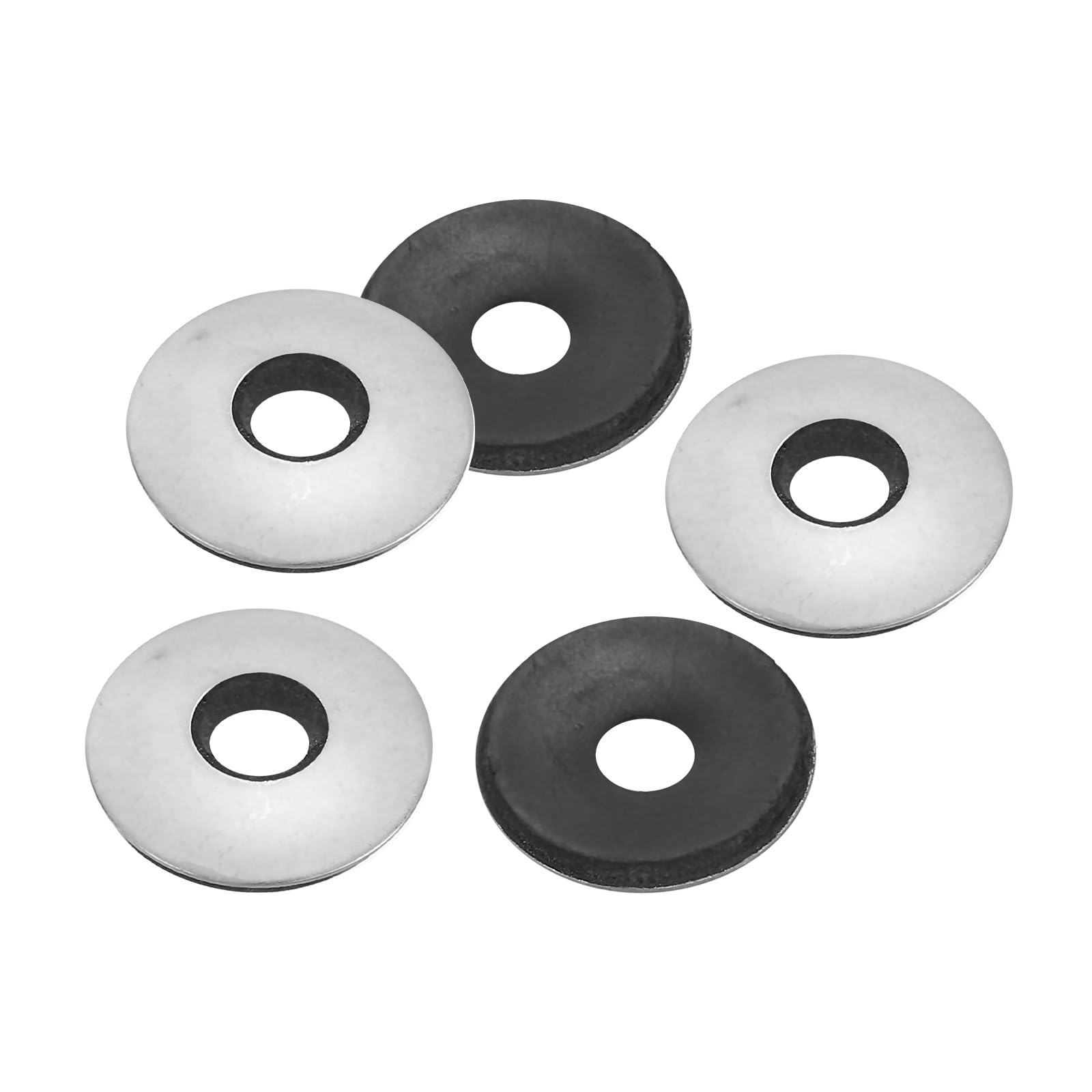 PATIKIL 1/4"x3/4" EPDM Bonded Sealing Washers, 50 Pieces 201 Stainless Steel Bonded Sealing Neoprene Rubber Washers Gasket for Marine Bolt Supply (#14x1/4")