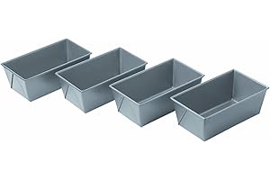 Chicago Metallic Commercial II Non-Stick Mini Loaf Pans, 5-3/4 by 3-1/4 by 2-1/4-Inch, Gray , 4 Count (Pack of 1)