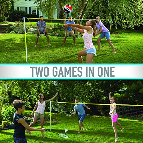 Franklin Sports Family Volleyball & Badminton Combo Set Portable