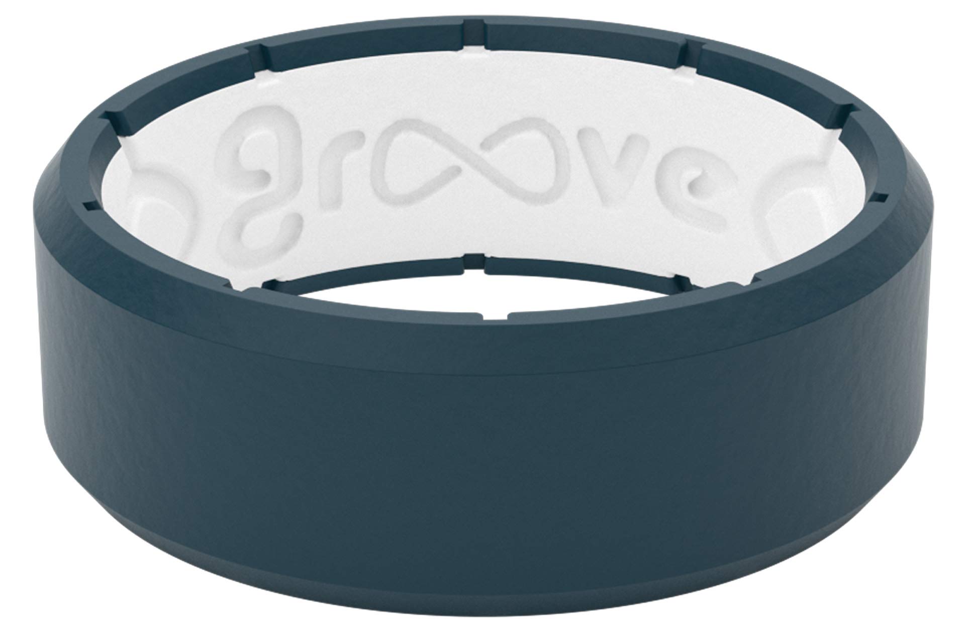 Groove Life Silicone Wedding Ring for Men - Breathable Rubber Rings for Men, Lifetime Coverage, Unique Design, Comfort Fit Mens Ring - Edge Original