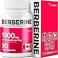 Berberine Supplement. 1000mg MAXIMUM POTENCY (500mg Per Capsule). Cellugreen Berberine Helps Metabolize Glucose (Sugar) & Lip