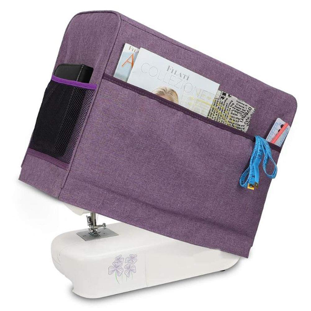 Sewing Machine Cover Waterproof Cover Shell with Pockets for Sewing Machines Storage Bag, Purple