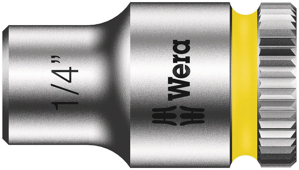 Wera 05003516001 1/4-Inch 8790 HMA Zyklop Socket with Hexagon Drive - Silver