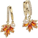 Sonateomber Double Circle Small Diamond Hoop Cartilage Earrings for Women - Sparkly Cubic Zirconia Rhinestone Huggie Snowflake/Pearl/Star Moon/Cube Drop Dangle Earring Valentines Gift