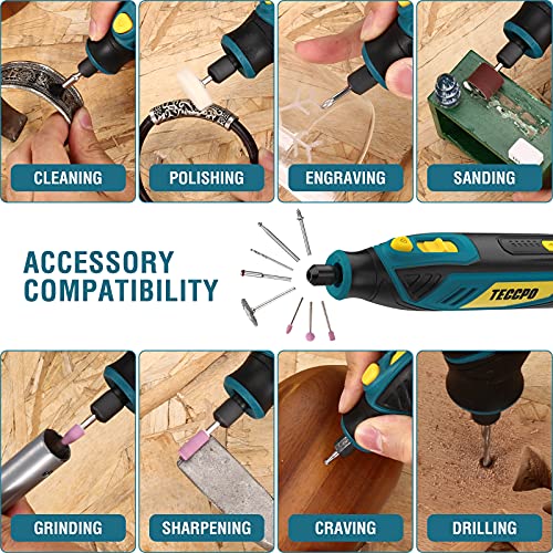 TECCPO Cordless Rotary Tool, 4V Rotary Tool Kit, MultiPurpose Rotary