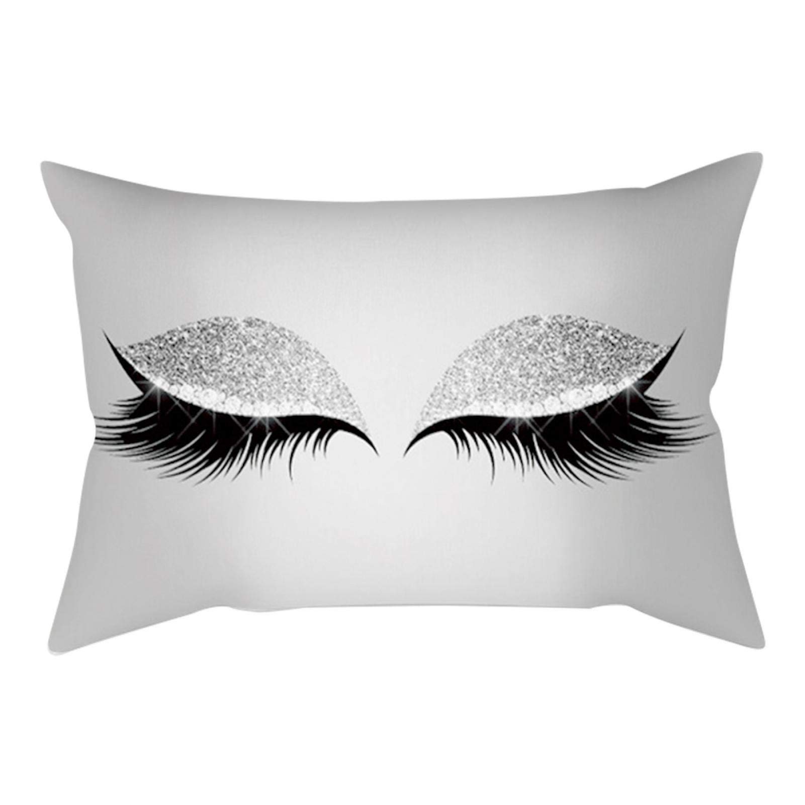 Pillow Cases, Luxury Smooth Polyester Cushion Cover, Eyelash Pattern, 30 x 50 cm, for Office Car Cafe