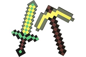 MLKGZ Pickaxe and Sword Toys,Foam Sword for Kids Role-Play Accessory,Halloween,Christmas,Party Gifts for Video Game Fans