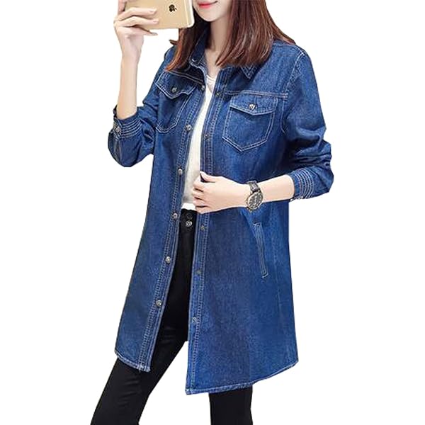 Agnes Orinda Women's Plus Size Denim Jackets Long Sleeve Button Up