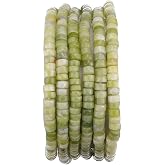 BEADIA Natural Taiwan Jade Spacer Beads Caps Loose Semi Gemstone for Beading Jewelry Making 4mmx2mm 38cm