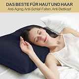 ZIMASILK 100% Mulberry Silk Pillowcase 19 Momme 80x80 Navy Blue view 3