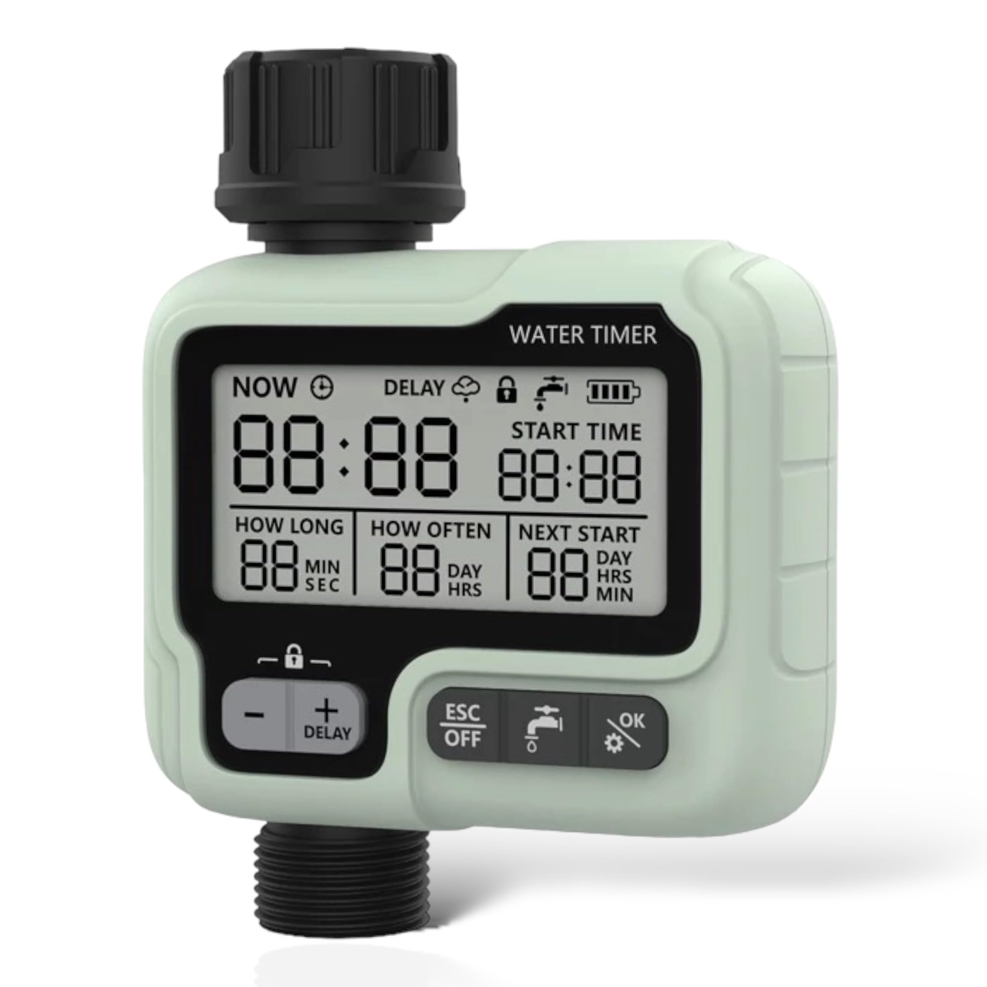 rainfactory Digital Irrigation Computer with Rain Sensor, Watering Timer & 3 Time Settings - IP65 Waterproof, Watering Machine for Watering System Garden, Water Timer