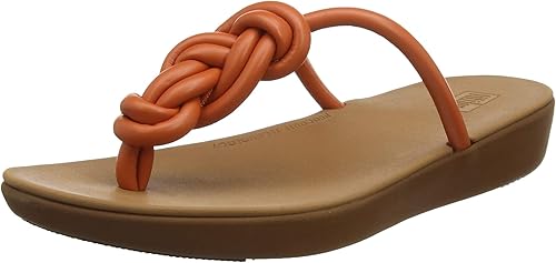 orange toe post sandals