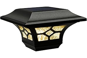 Classy Caps Kingston Solar Post Cap,- Fits 2" x 2", 2.5" x 2.5" and 3" x 3" Posts, Black Powder Coated Aluminum (1)