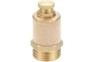 PATIKIL Air Pneumatic Mufflers, Top Adjustable Air Flow Speed Controller G1/2 Male Thread Sintered Bronze Exhaust Muffler for