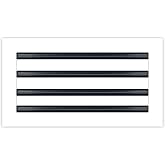 BUILDMART - 14x8 White Modern AC Vent Cover - Decorative Air Vent - Standard Linear Slot Diffuser - Register Grille for Ceiling, Walls &amp; Floors - Texas Buildmart