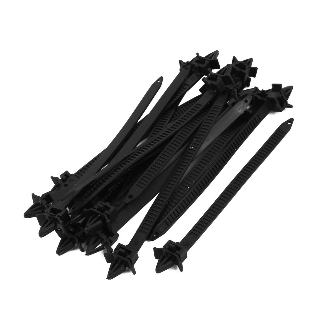 sourcingmap Nylon Winged End Push Mount Cable Ties 14.9x0.7cm 20Pcs Black