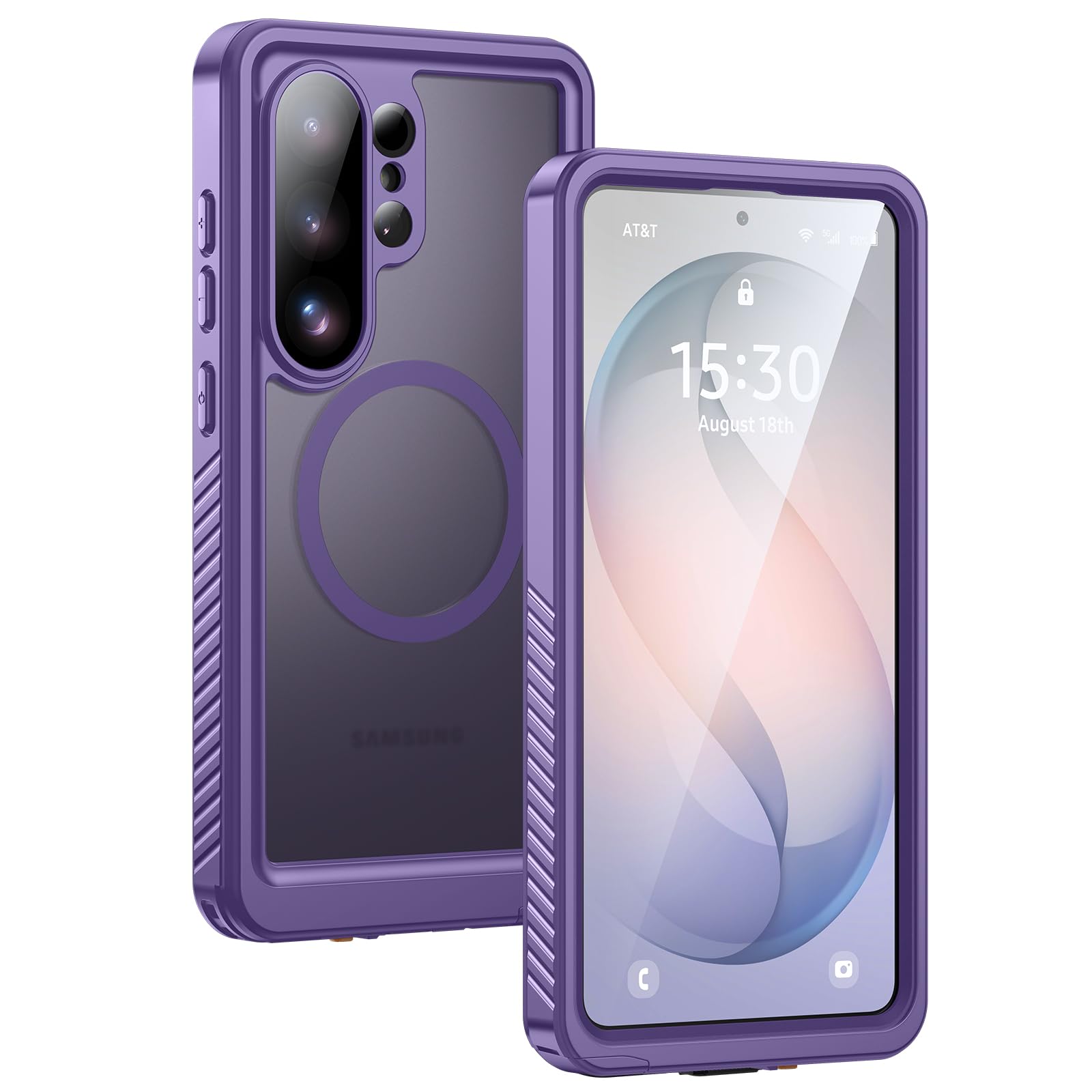 Lanhiem Magnetic for Samsung Galaxy S26 Ultra Case, IP68 Waterproof Dustproof, Built-in Screen Protector, Rugged Full Body Shockproof Cover for Galaxy S26 Ultra 5G 6.9 Inch, Purple