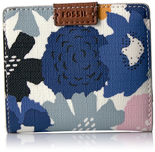 Fossil Emma Rfid Mini Wallet, Navy Floral