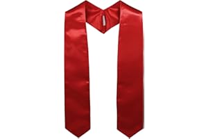 GraduationMall Unisex Adult Plain Graduation Stole 60" Red