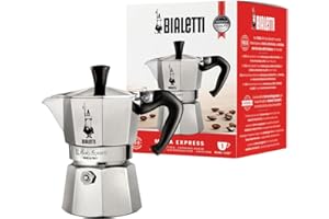 Bialetti - Moka Express: Iconic Stovetop Espresso Maker, Makes Real Italian Coffee, Moka Pot 1 Cup (2 Oz - 60 Ml), Aluminium, Silver