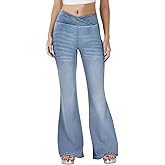 PAOLA RIBONI Women's High Waisted Bell Bottom Bootcut Jeans Flare Jeans Stretch Pants in Petite, Midsize, Plus Size