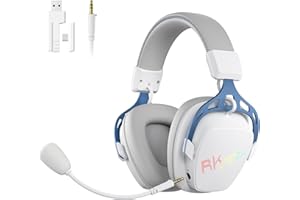 RK ROYAL KLUDGE HG103 Wireless Gaming Headset for PS5/4, Xbox, PC, Switch, BT5.3/2.4G/3.5mm Wired RGB Over Ear Headphones with Noise Canceling Mic, 50mm Drivers, 7.1 Surround Sound for FPS Game - 1