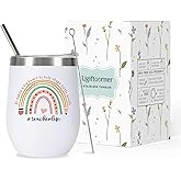 Ugiftcorner Teacher Tumbler Teacher Appreciation Gifts Thank You Graduation Christmas Birthday Thanksgiving Gifts for Women Stainless Steel Wine Tumbler Cup White 12 oz
