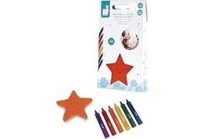 Janod • Coloring in the Bath Crayons for Toddlers and Kids • 5 Crayons Set with Sponge • From Age 3 + • J04725
