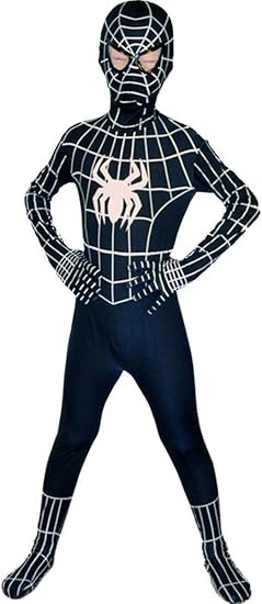 Boys Evil Black Spiderman Costume Kids Superhero Cosplay Lycra Full Bodysuit Zentai L Amazon Ca Toys Games
