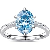 BAGUTTA PAVONE 1CT Natural Green Olivine/Yellow Crystal/White/Blue Topaz Stone/Radiant Cut White/Pink/Yelow/Blue/Green Stone/3-Stone Engagement Rings for Women 18K Gold Plated 925 Sterling Silver