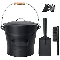 BRIAN & DANY Ash Bucket with Lid, 2.6 Gallon