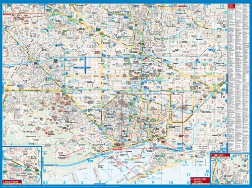 StreetSmart Barcelona Map by VanDam - City Street Map of Barcelona, Spain - Laminated folding pocket size city travel and subway map of <a href=