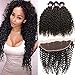 Beauty Forever Malaysian Curly Hair 3 Bundles Virgin Hair with 13x4 Lace Frontal Closure Free Part Unprocessed Human Virgin Curly Hair Weave Natural Color (18 20 22+16 Frontal)
