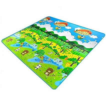 Tappeto Ripiegabile Con Animali Tappetino Gioco Per Bambini Tappeto Di Gioco Doppia Faccia Impermeabile Grande Per Casa E Allaperto 180cm X 120cm X