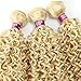 Synthetic Bundles Kinky Curly Hair Weave Extensions Color 613# 16 18 20 Inches Mixed Length 3 Bundles Heat Resistant Fiber