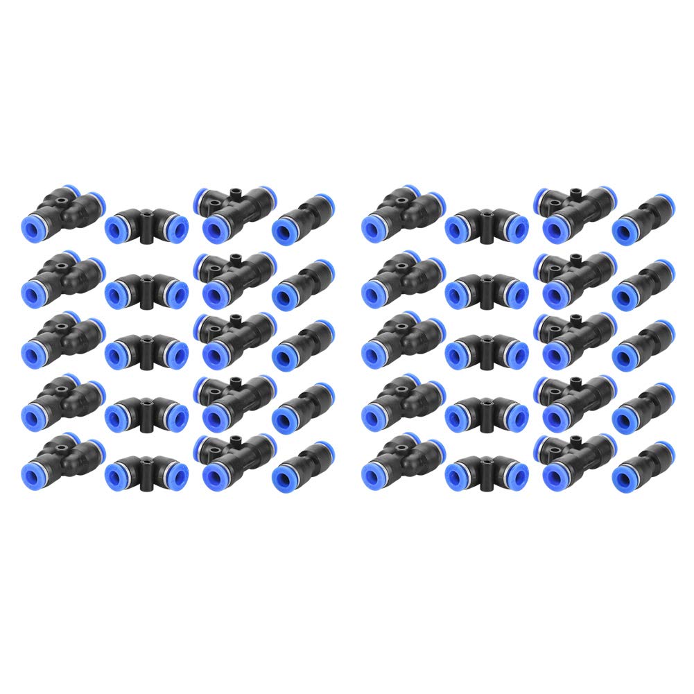 Hilitand 40 Pcs/Set 4 Shapes Air Push Quick Fittings 6 x 4 mm or 0.24 x 0.16 inch Quick Connect Push in to Connect Water Tube Fitting