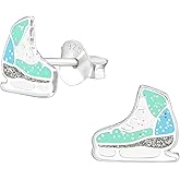 ICYROSE 925 Sterling Silver ice skates Stud Earrings (Nickel Free) (38576)